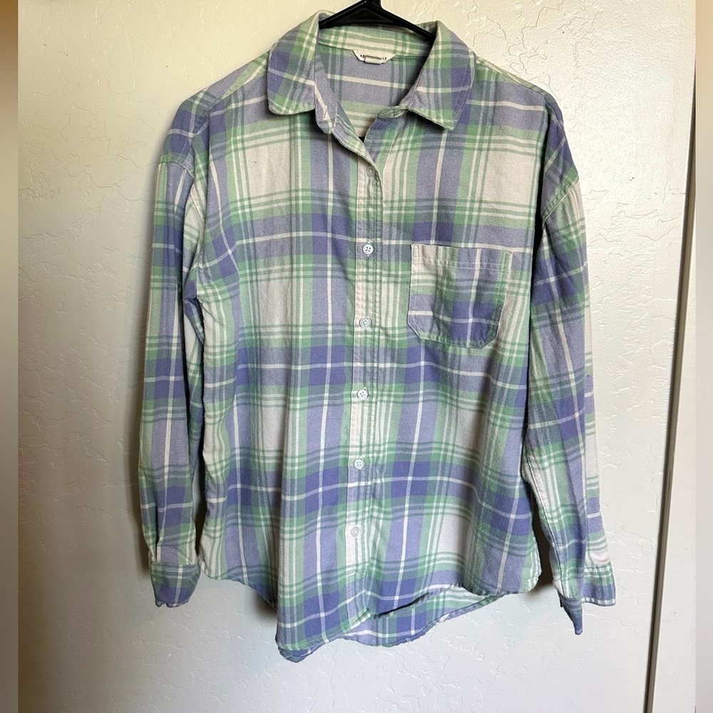 🚨 3/15 SALE 🚨 Aeropostale Blue & Green Plaid Button Down Flannel